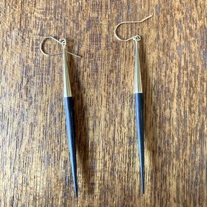 Black and brass quill dangle earrings. SO HOT!!!